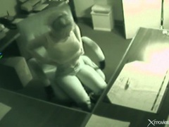 JerkMania presents: Horny blonde strips and plays with cunt in office