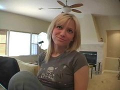 JerkMania presents: Cute girl in jeans sings for the camera