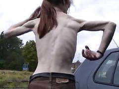 JerkMania presents: A skinny mature woman with small empty saggy tits