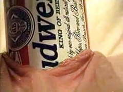 JerkMania presents: Extreme object insertion using a budweiser beer can