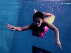 JerkMania presents: Pink lingerie and panties on girl swimming
