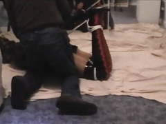 JerkMania presents: Kathy hogtied and struggling
