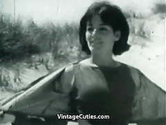 JerkMania presents: Nudist girl's day on a beach (1960s vintage)