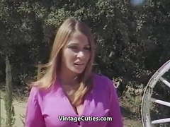 JerkMania presents: Sexy blonde girl fucks a boy (1960s vintage)