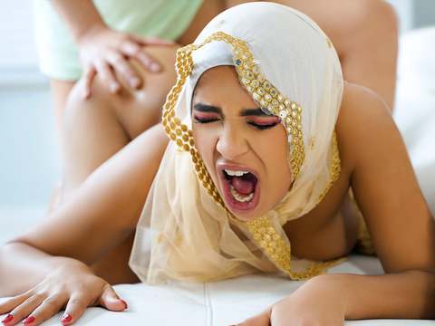 JerkMania presents: Muslim cutie with juicy tits babi star bends over and takes fat cock in her ass - hijab hookup