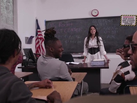 JerkMania presents: Hardcore interracial fucking in the office with a cum loving slut
