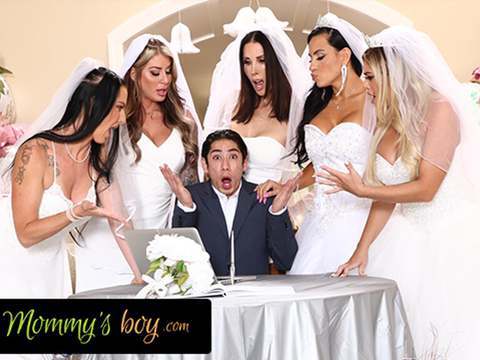 JerkMania presents: Mommy's boy - furious milf brides reverse gangbang hung wedding planner for wedding planning mistake