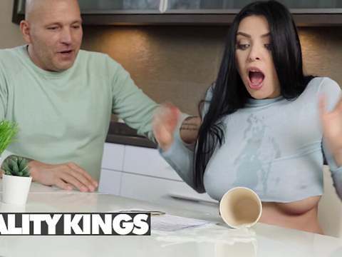 JerkMania presents: Raven-haired kira queen wants to rent thomas' house but not before she rides his dick - reality kings