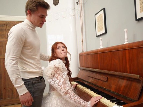 JerkMania presents: Redhead pianist goes nuts for my hard dick after practice