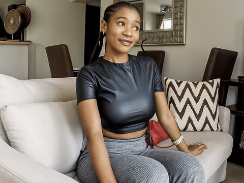 JerkMania presents: Amateur ebony model tricked to suck white cock at couch casting call