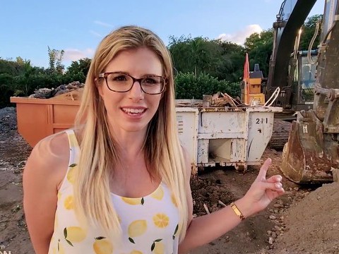 JerkMania presents: Outdoors video of sexy blonde wife cory chase with glasses