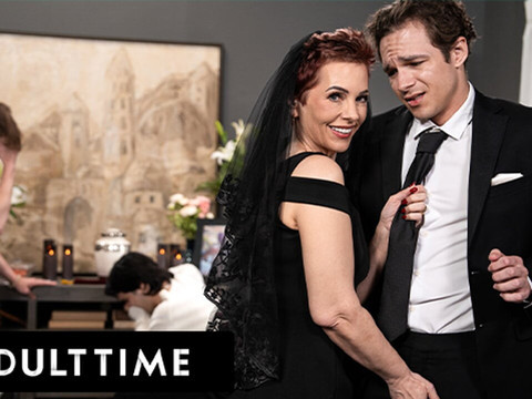 JerkMania presents: Adult time - horny tattooed gilf ruby lynne caught fucking big dick stud during her hubby's funeral!
