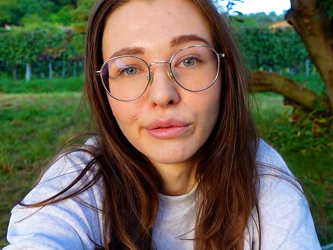 JerkMania presents: Alone? outside on the fields i presnet my huge labia teen pussy and clit