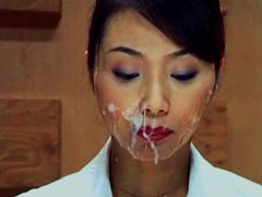 JerkMania presents: Japanese girl reads the news with cum on her face