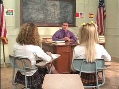 JerkMania presents: Schoolgirls on the desk having teacher sex