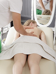 JerkMania presents: Oiled up blonde teen Raphael getting fucked on massage table