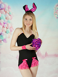 JerkMania presents: This tight blonde bunny has some smoking hot fun with stripping her clothes and playing with her flower