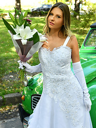 JerkMania presents: Naughty bride Rebecca Volpetti takes a photographer assistant's stiff dick
