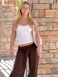JerkMania presents: Light-Haired american cutie Summer Solstice removes her clothes and toys her twat